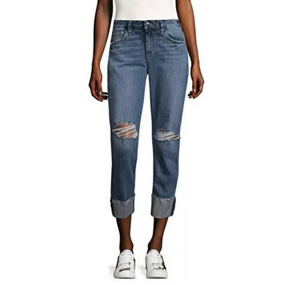 Joe's Jeans The Billie Ankle Distressed Cuffed Denim Jeans Size 28- Grunge - Picture 1 of 9